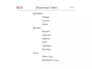 Electronics: Intro