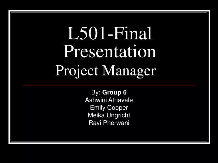 l501 final presentation project manager