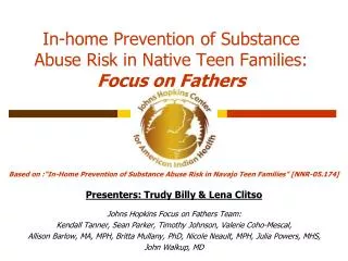 In-home Prevention of Substance Abuse Risk in Native Teen Families: Focus on Fathers