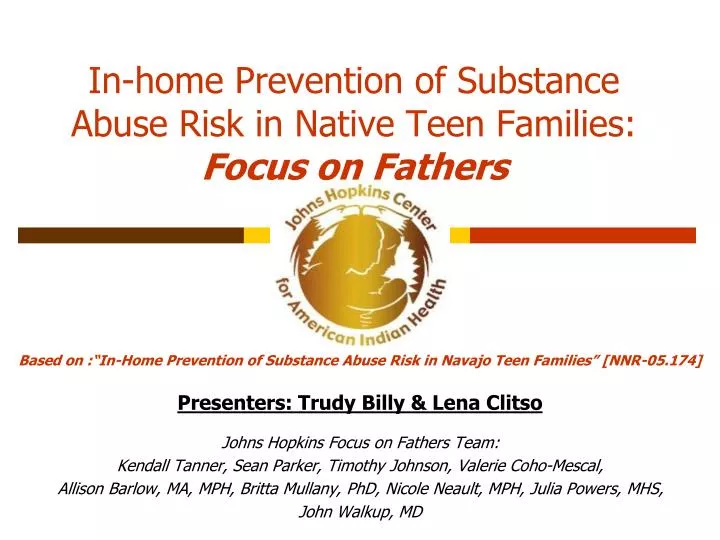 in home prevention of substance abuse risk in native teen families focus on fathers