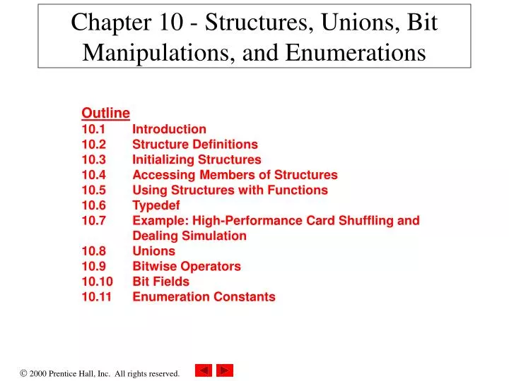 chapter 10 structures unions bit manipulations and enumerations