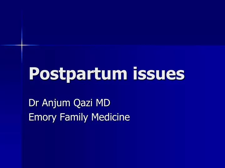 postpartum issues