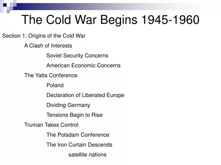 the cold war begins 1945 1960