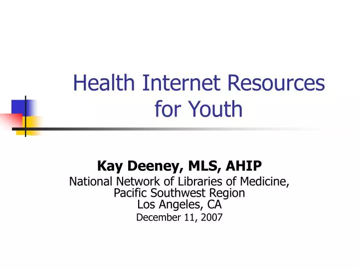 health internet resources for youth