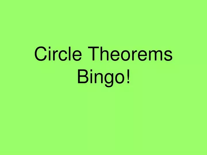 circle theorems bingo