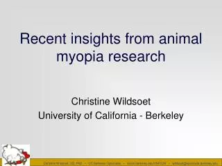 Recent insights from animal myopia research