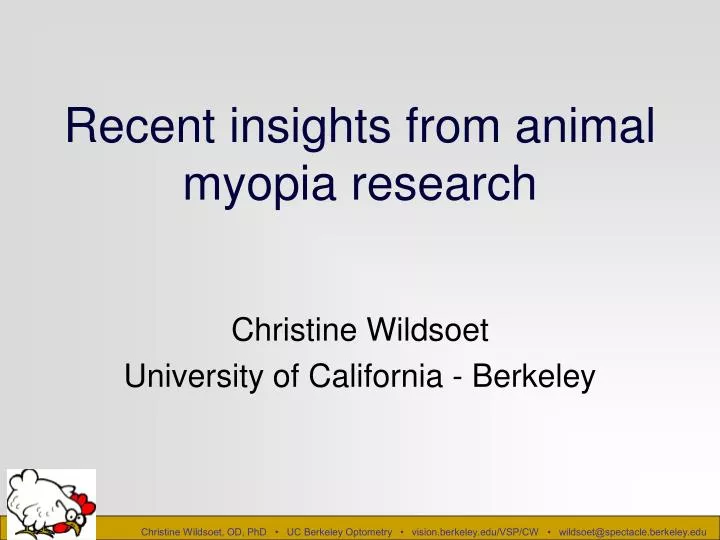 recent insights from animal myopia research