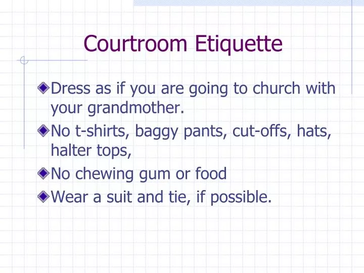 courtroom etiquette