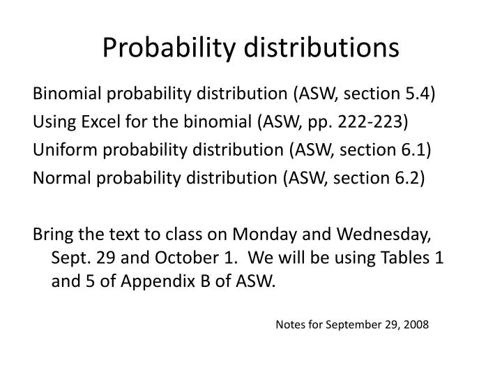 probability distributions