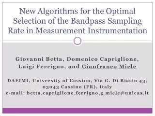 New Algorithms for the Optimal Selection of the Bandpass Sampling Rate in Measurement Instrumentation