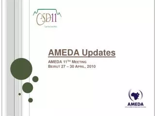 AMEDA 11 th Meeting Beirut 27 – 30 April, 2010