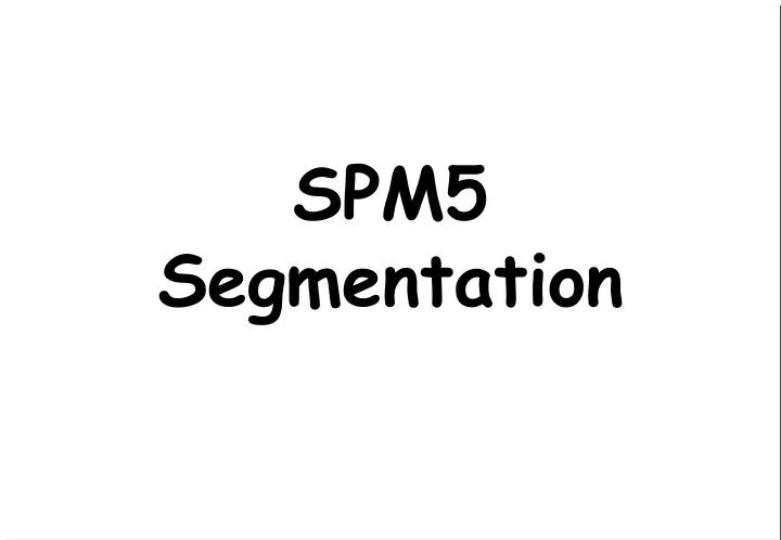 spm5 segmentation
