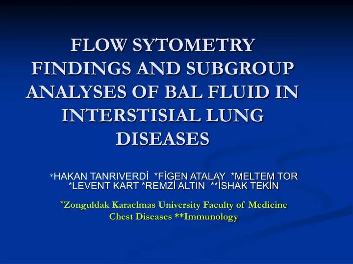 flow sytometry findings and subgroup analyses of bal fluid in interstisial lung diseases