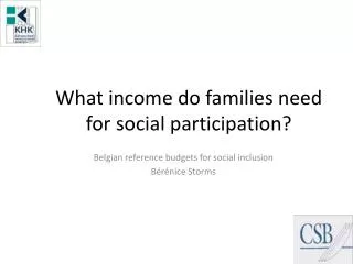 What income do families need for social participation?