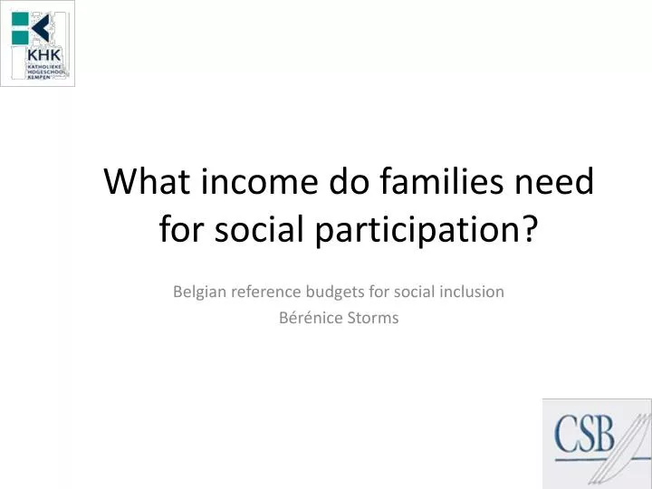what income do families need for social participation