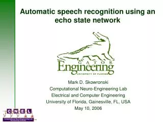 Automatic speech recognition using an echo state network
