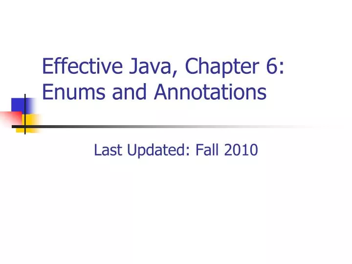 effective java chapter 6 enums and annotations