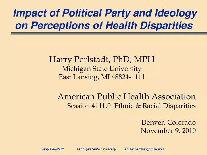 impact of political party and ideology on perceptions of health disparities