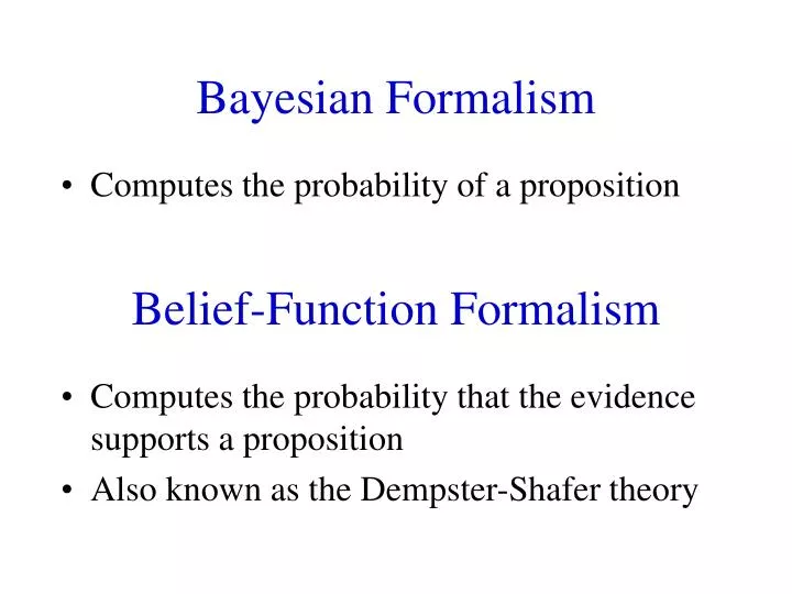 belief function formalism