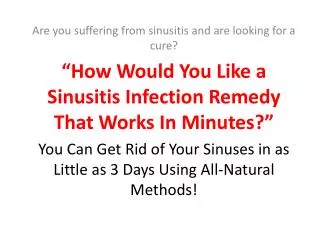 Sinus Natural Cure