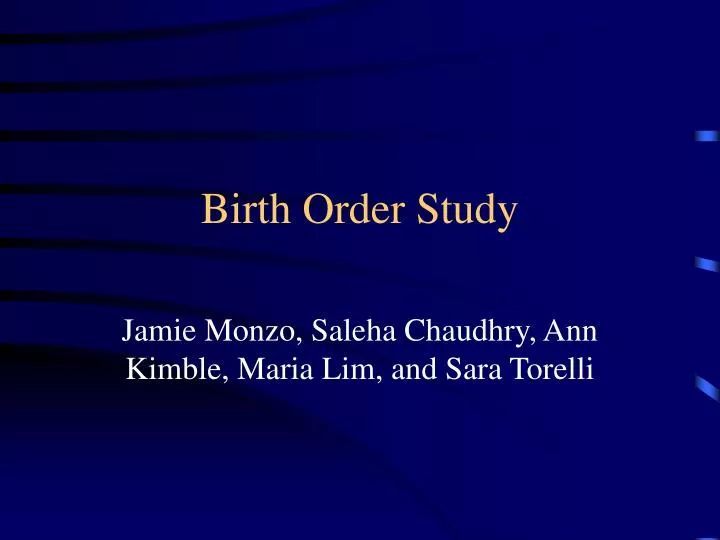 birth order study