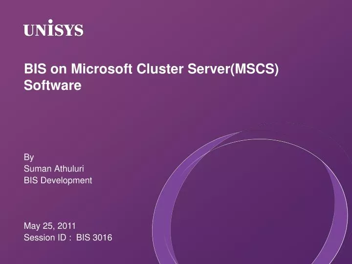bis on microsoft cluster server mscs software