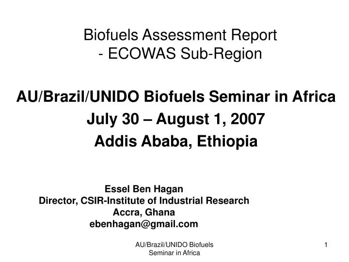 biofuels assessment report ecowas sub region