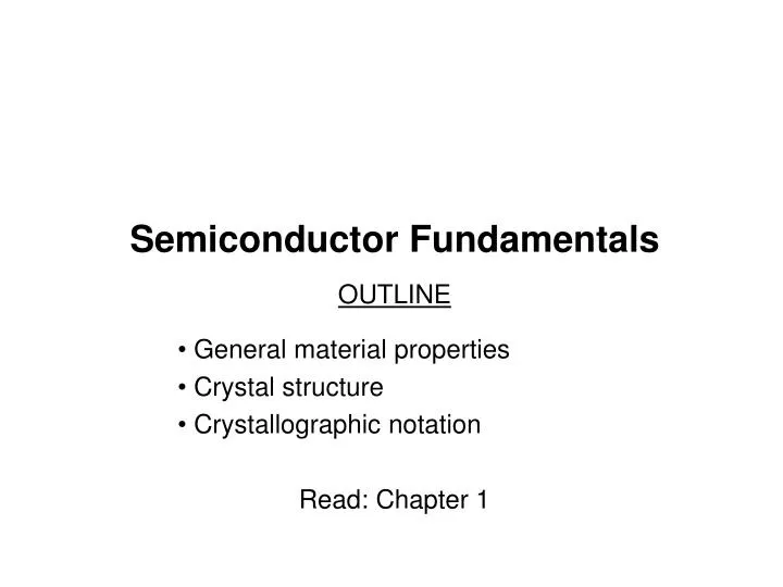 semiconductor fundamentals