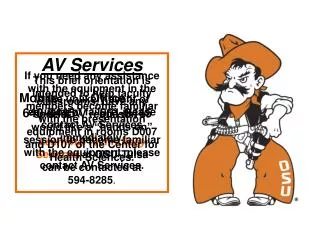 AV Services Mobile: Office: 640-8445 561-8445 Learning Technology Services at OSU-Tulsa can be contacted