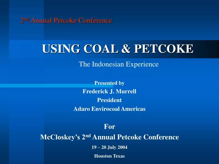 using coal petcoke