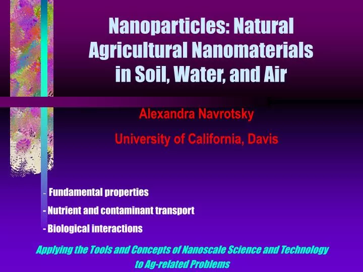 nanoparticles natural agricultural nanomaterials in soil water and air