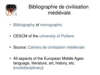 Bibliographie de civilisation médiévale