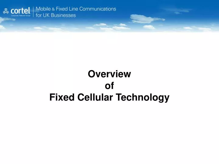 overview of fixed cellular technology