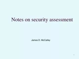 Notes on security assessment