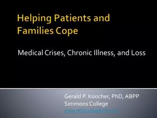 Helping Patients and Families Cope