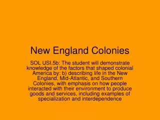 New England Colonies