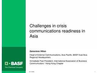 challenges in crisis communications readiness in asia