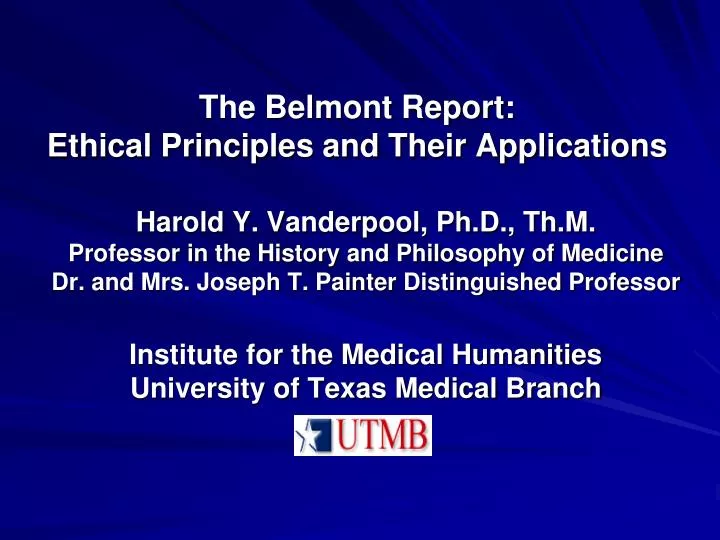 the belmont report ethical principles and their applications