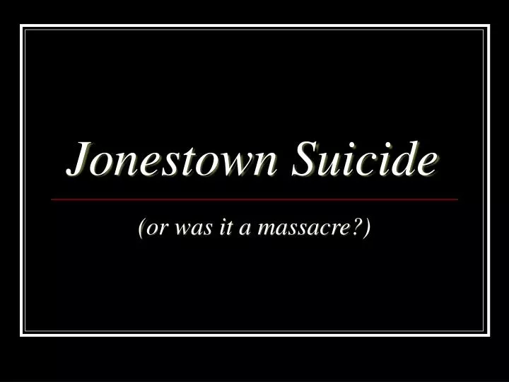 jonestown suicide