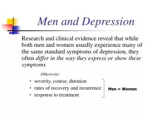 Men and Depression
