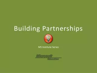 Building Partnerships
