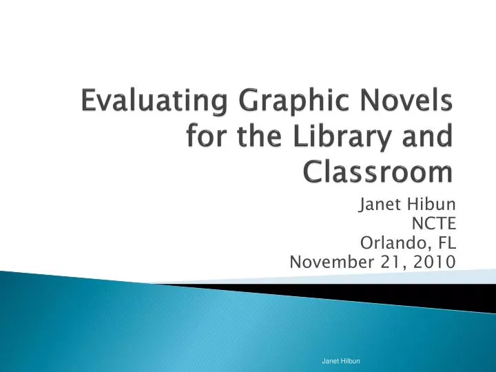 evaluating graphic novels for the library and classroom