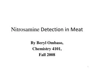Nitrosamine Detection in Meat