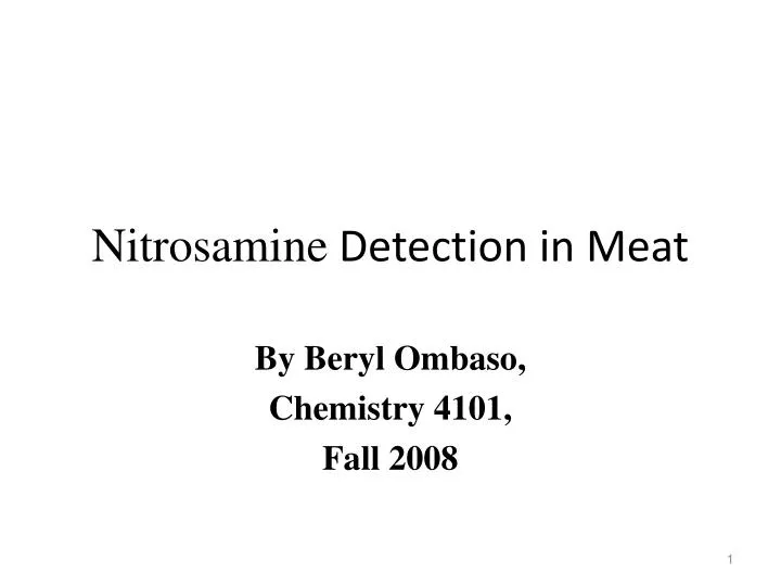 nitrosamine detection in meat