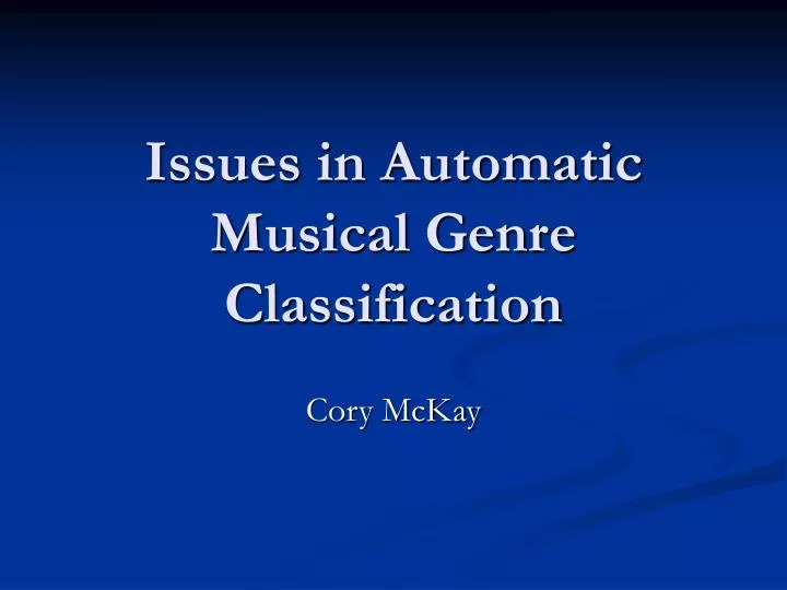 issues in automatic musical genre classification