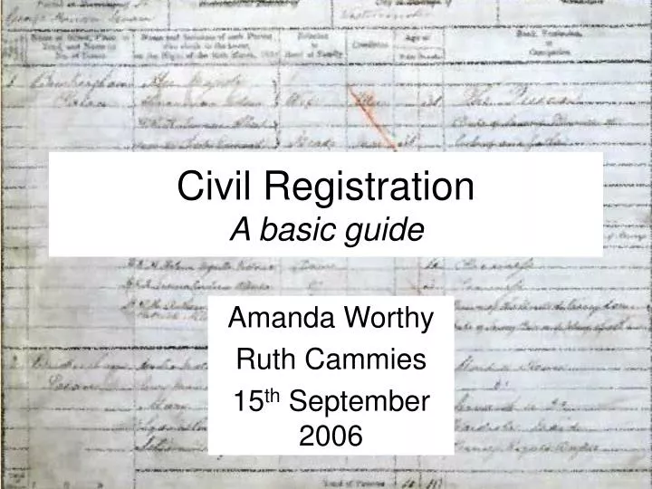 civil registration a basic guide