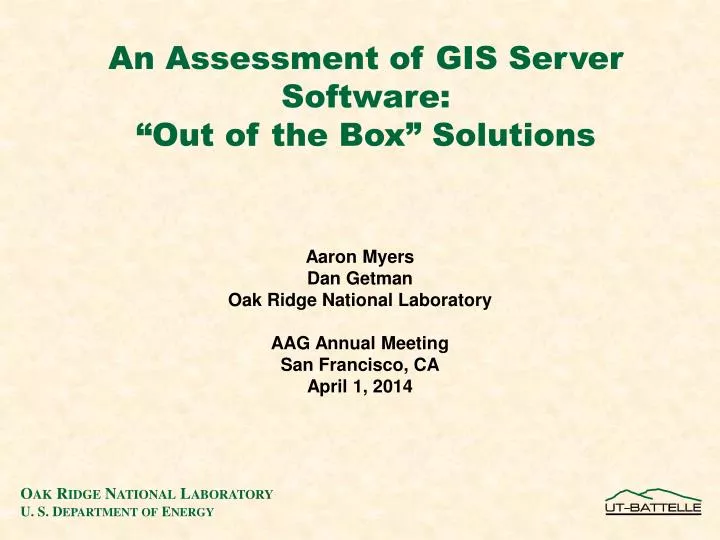 an assessment of gis server software out of the box solutions