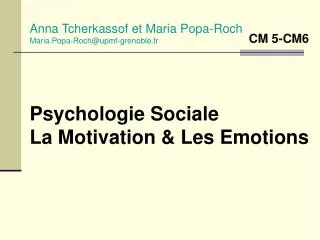 Psychologie Sociale La Motivation &amp; Les Emotions