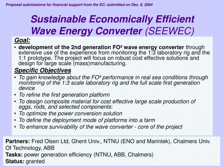 sustainable economically efficient wave energy converter seewec
