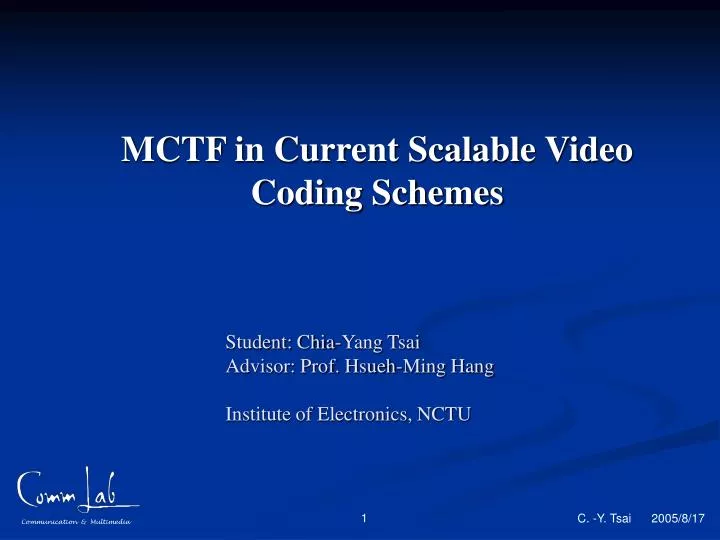 mctf in current scalable video coding schemes